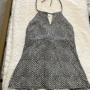 Black and white tankini top halter style from Athleta